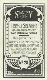 2003-04 Topps C55 - Minis Stanley Cup Back #28 Teemu Selanne Back