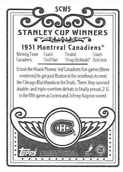 2003-04 Topps C55 - Stanley Cup Winners #SCW5 Montreal Canadiens Back