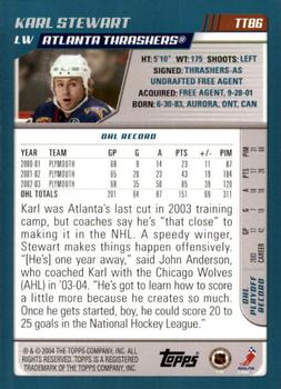 2003-04 Topps Traded & Rookies - Blue #TT86 Karl Stewart Back