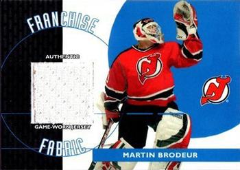 2003-04 Topps Traded & Rookies - Franchise Fabrics #FF-MB Martin Brodeur Front