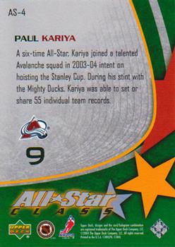 2003-04 Upper Deck - All-Star Class #AS-4 Paul Kariya Back