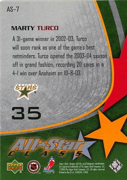 2003-04 Upper Deck - All-Star Class #AS-7 Marty Turco Back