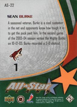 2003-04 Upper Deck - All-Star Class #AS-22 Sean Burke Back