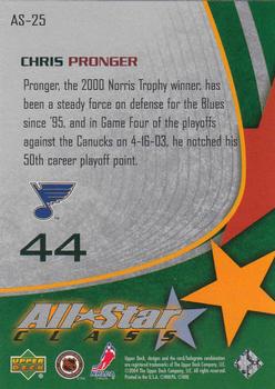 2003-04 Upper Deck - All-Star Class #AS-25 Chris Pronger Back
