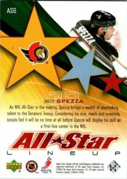 2003-04 Upper Deck - All-Star Lineup #AS6 Jason Spezza Back