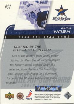 2003-04 Upper Deck - Buyback Autographs #AS2 Rick Nash Back