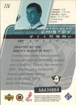 2003-04 Upper Deck - Buyback Autographs #226 Stanislav Chistov Back
