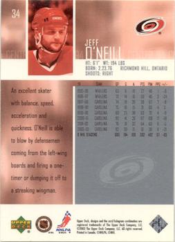 2003-04 Upper Deck - UD Exclusives Canadian #34 Jeff O'Neill Back