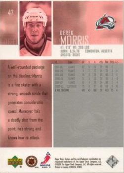 2003-04 Upper Deck - UD Exclusives Canadian #47 Derek Morris Back