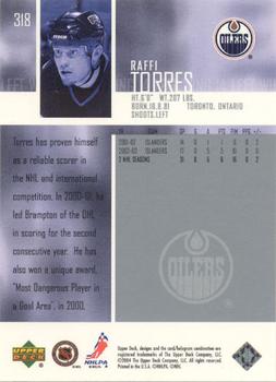 2003-04 Upper Deck - UD Exclusives Canadian #318 Raffi Torres Back