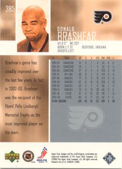 2003-04 Upper Deck - UD Exclusives Canadian #385 Donald Brashear Back