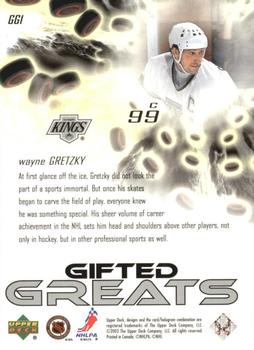 2003-04 Upper Deck - Gifted Greats #GG1 Wayne Gretzky Back