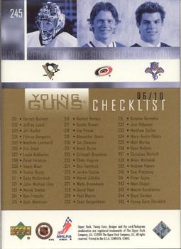 2003-04 Upper Deck - UD High Gloss #245 Young Guns Checklist (Marc-Andre Fleury / Eric Staal / Nathan Horton) Back