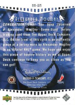 2003-04 Upper Deck - Highlight Heroes Jerseys #HH-AM Alexander Mogilny Back