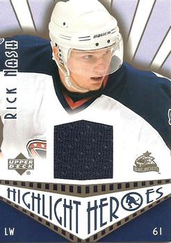 2003-04 Upper Deck - Highlight Heroes Jerseys #HH-RN Rick Nash Front