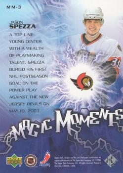 2003-04 Upper Deck - Magic Moments #MM-3 Jason Spezza Back