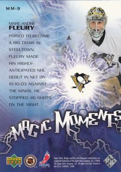 2003-04 Upper Deck - Magic Moments #MM-9 Marc-Andre Fleury Back