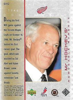 2003-04 Upper Deck - Mr. Hockey #GH2 Gordie Howe Back