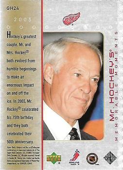 2003-04 Upper Deck - Mr. Hockey #GH24 Gordie Howe Back