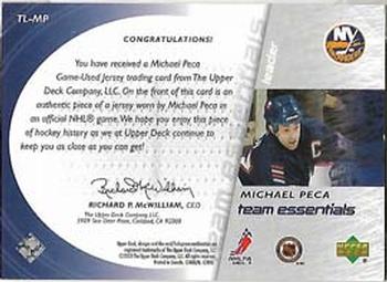 2003-04 Upper Deck - Team Essentials #TL-MP Michael Peca Back
