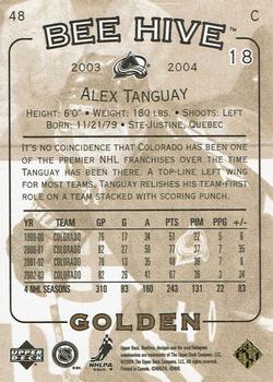2003-04 Upper Deck Beehive - Golden #48 Alex Tanguay Back