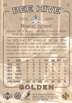 2003-04 Upper Deck Beehive - Golden #87 Marcel Dionne Back