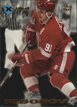 1995-96 SkyBox E-Motion - Xcited #4 Sergei Fedorov Front