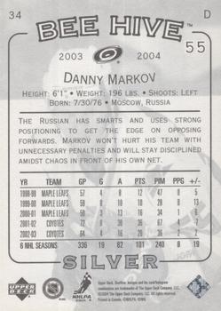 2003-04 Upper Deck Beehive - Silver #34 Daniil Markov Back