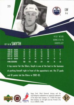 2003-04 Upper Deck Black Diamond - Green #25 Ryan Smyth Back