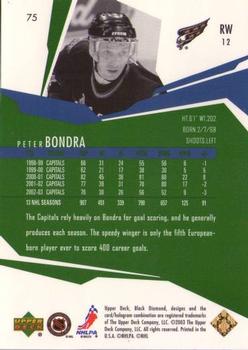 2003-04 Upper Deck Black Diamond - Green #75 Peter Bondra Back