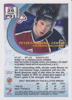 1995-96 Finest #26 Peter Forsberg Back
