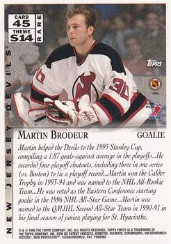 1995-96 Finest #45 Martin Brodeur Back