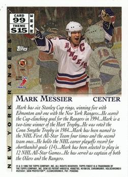 1995-96 Finest #99 Mark Messier Back