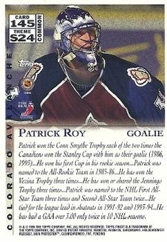 1995-96 Finest #145 Patrick Roy Back