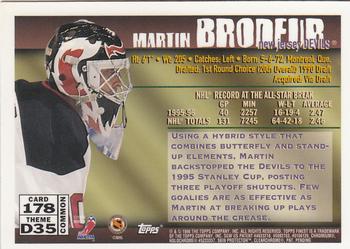 1995-96 Finest #178 Martin Brodeur Back