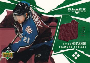 2003-04 Upper Deck Black Diamond - Diamond Threads Green #DT-PF Peter Forsberg Front