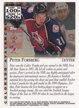 1995-96 Finest - Refractors #100 Peter Forsberg Back