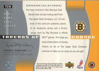 2003-04 Upper Deck MVP - Threads Of Change #TC10 Ray Bourque Back