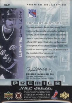 2003-04 Upper Deck Premier Collection - NHL Shields #SH-G1 Wayne Gretzky Back