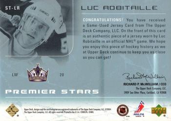 2003-04 Upper Deck Premier Collection - Premier Stars #ST-LR Luc Robitaille Back