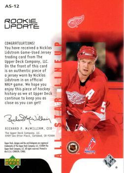 2003-04 Upper Deck Rookie Update - All-Star Lineup #AS-12 Nicklas Lidstrom Back