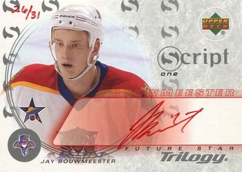 2003-04 Upper Deck Trilogy - Scripts Red #S1-JB Jay Bouwmeester Front