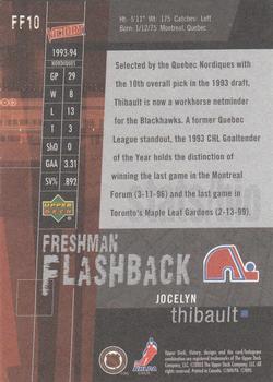 2003-04 Upper Deck Victory - Freshman Flashback #FF10 Jocelyn Thibault Back