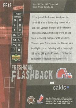 2003-04 Upper Deck Victory - Freshman Flashback #FF13 Joe Sakic Back