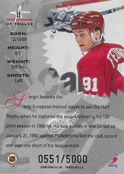 1995-96 Leaf Limited - Stars of the Game #11 Sergei Fedorov Back