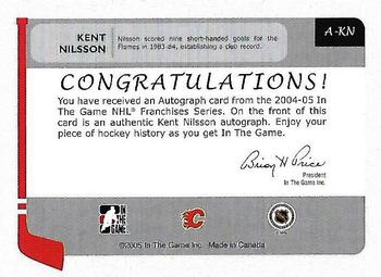 2004-05 In The Game Franchises Canadian - Autographs #A-KN Kent Nilsson Back
