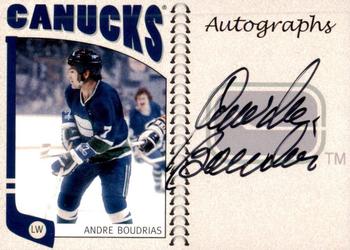 2004-05 In The Game Franchises Canadian - Autographs #A-ABO Andre Boudrias Front