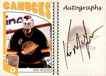 2004-05 In The Game Franchises Canadian - Autographs #A-KML Kirk McLean Front