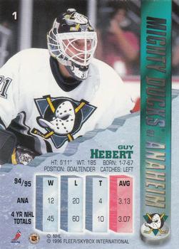 1995-96 Metal #1 Guy Hebert Back
