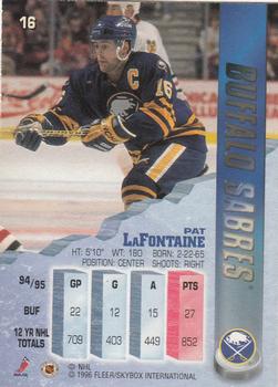1995-96 Metal #16 Pat LaFontaine Back